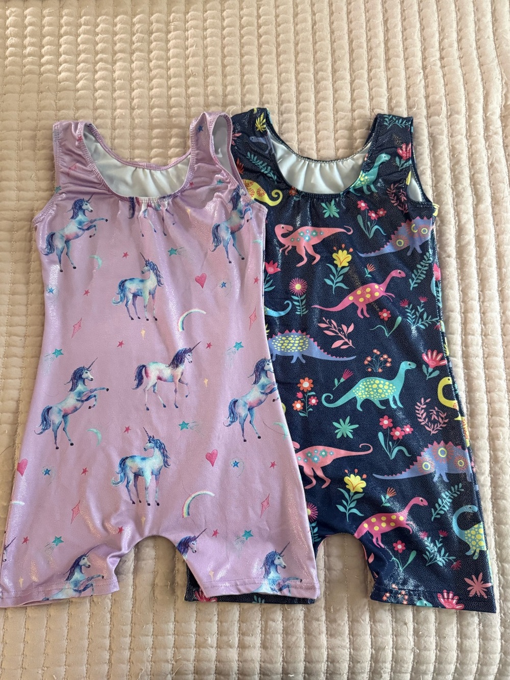 Kids Unicorn and Dinosaur Dance Gymnastics Leotards size 8-10 set